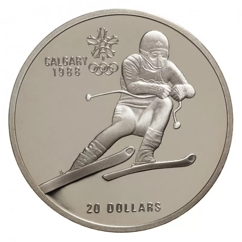 1985-1988 Canadian $20 Calgary Olympic Winter Games Silver 10-Coin Set